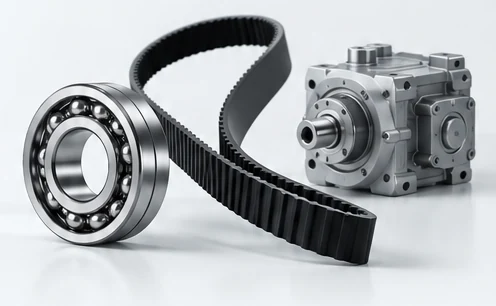 Illustration of bearing, timing belt and reducer